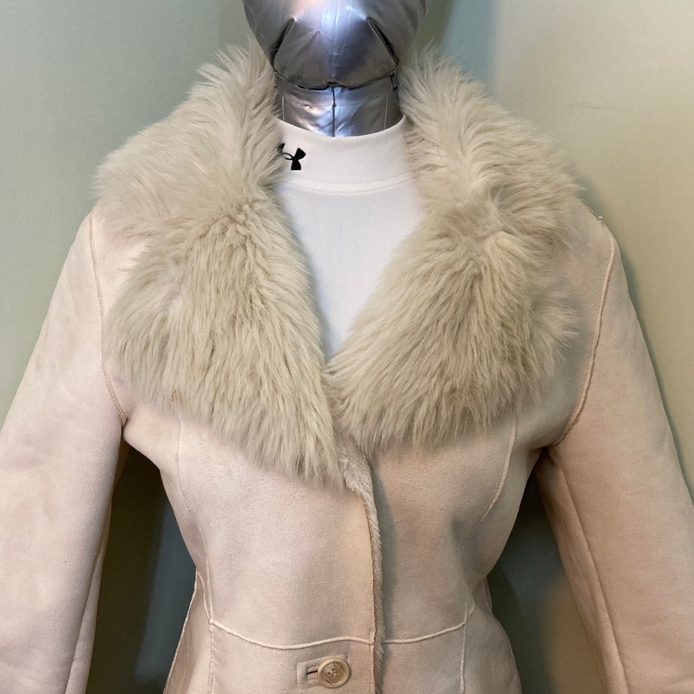 Novelti Cream Faux Fur Trim Coat - Picture 2 of 16